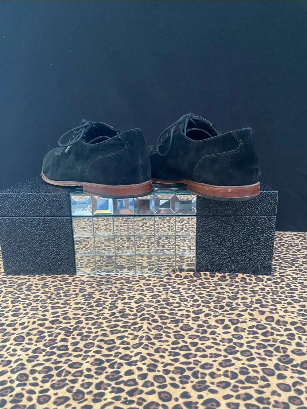 Aldo Black Suede Derby Dress Shoes